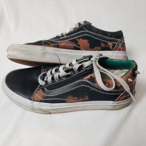 Vans Plaid Leather Metal Spiked Low Top Lace Up Sneakers M Sz 6.5 W Sz 8 RARE!!!